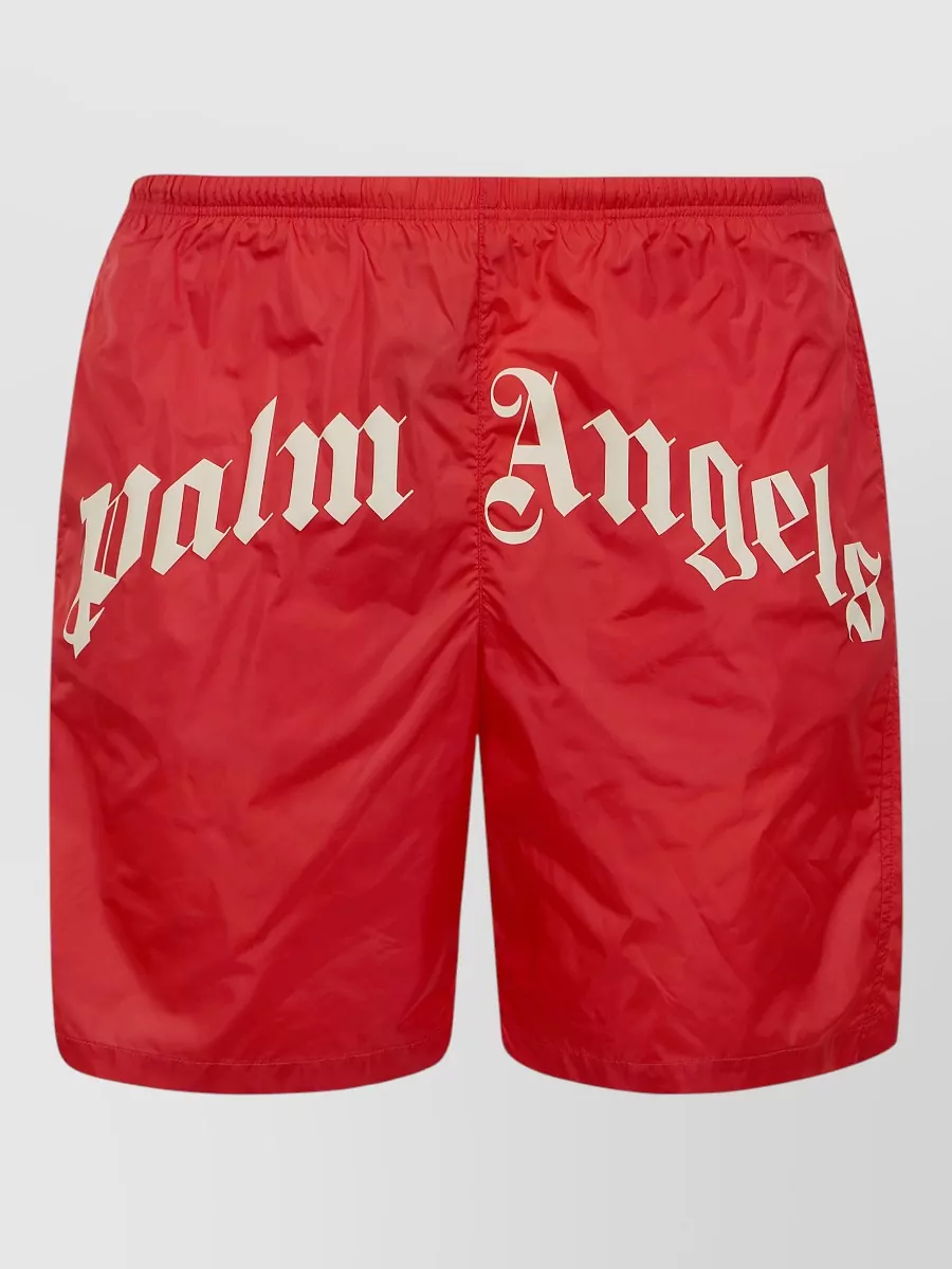 Palm Angels Logo-Print Swim Shorts