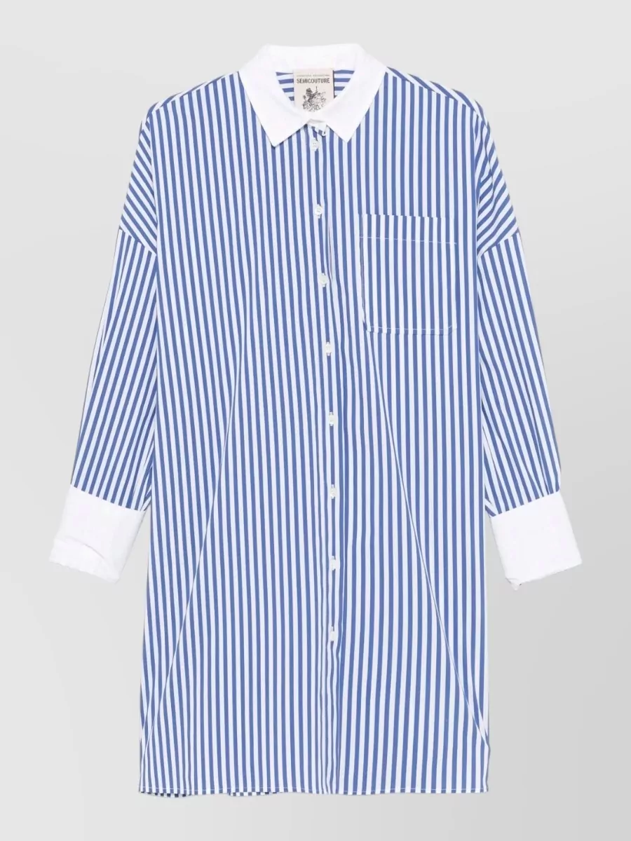 Semicouture Striped Cotton Long-Sleeve Shirt