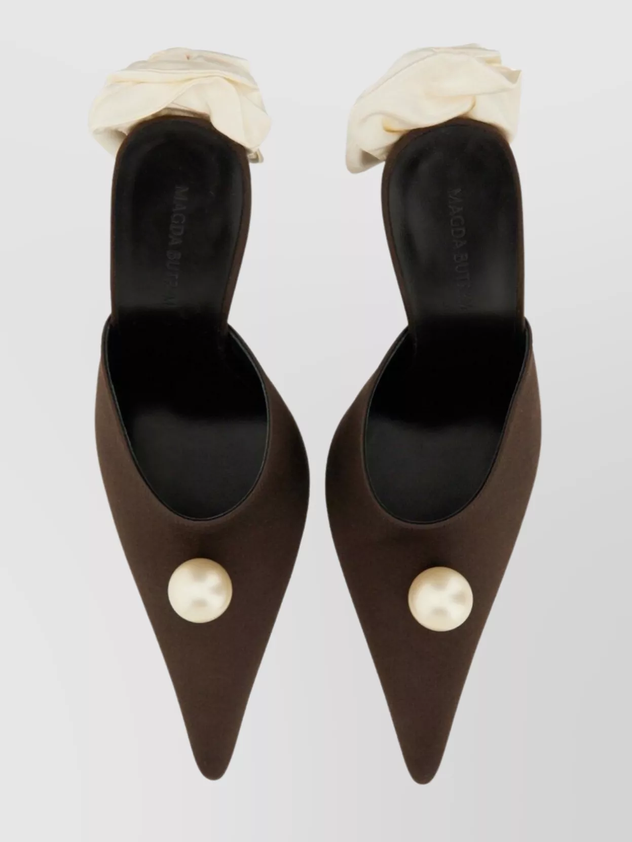 Magda Butrym Pearl Ruffled Stiletto Toe Mule