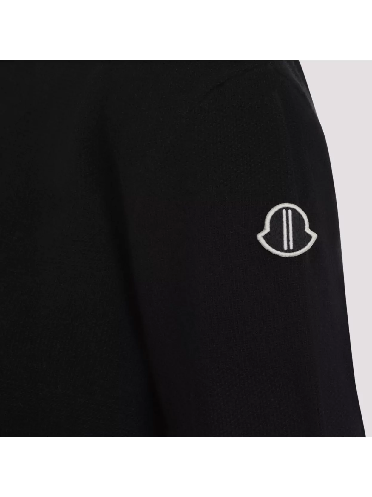 Moncler Black Virgin Wool Round Neck Pullover In Black