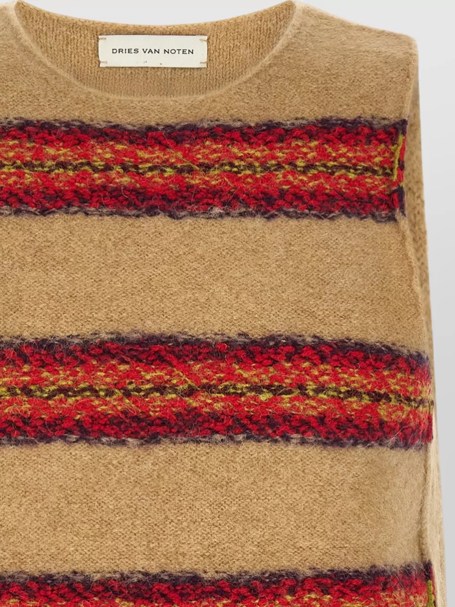 Dries Van Noten Striped Sleeveless Crewneck Knit Vest