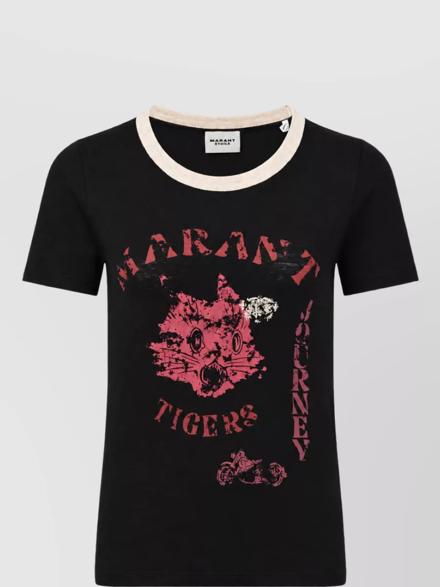Isabel Marant Etoile linen graphic-print t-shirt