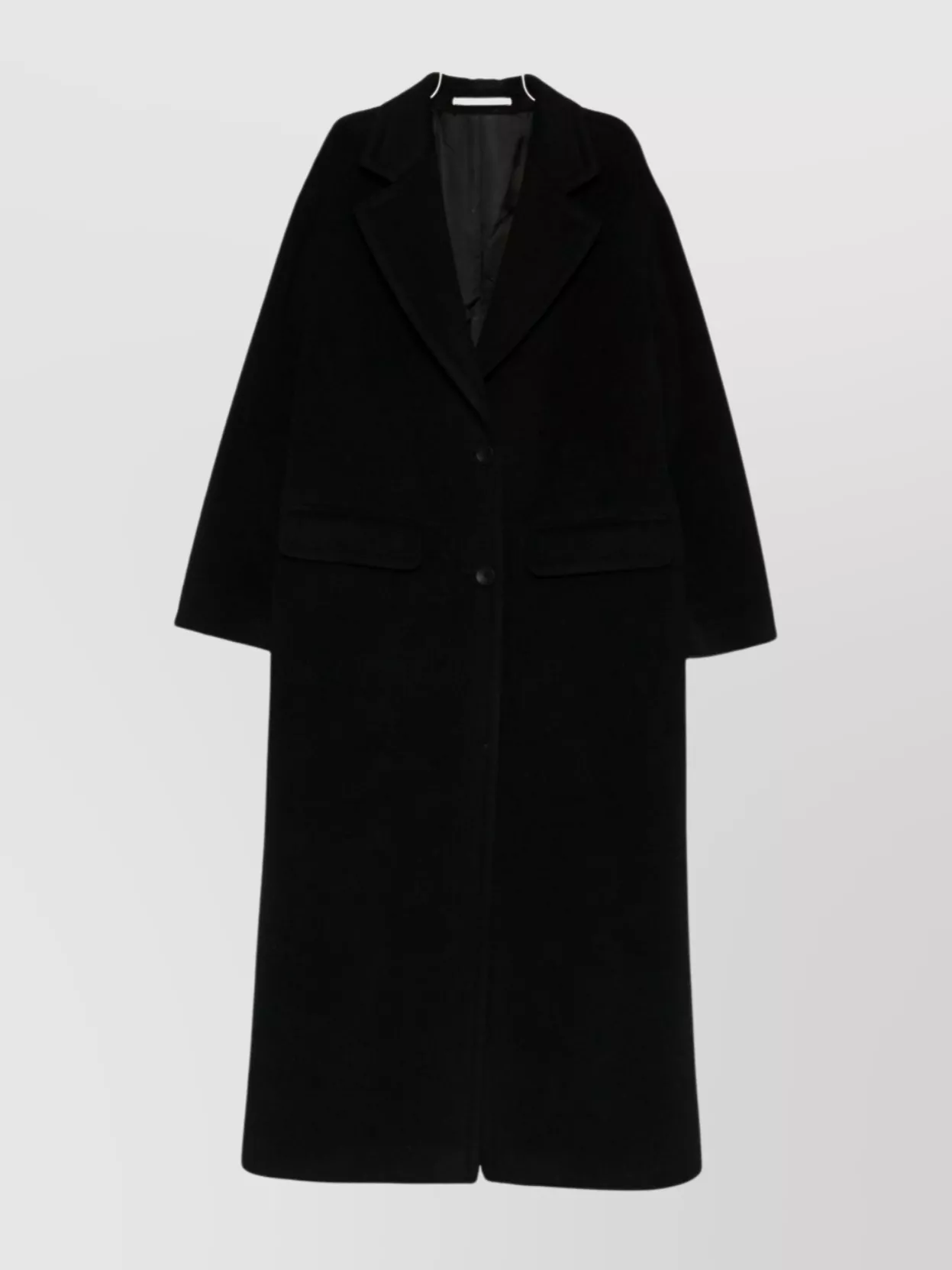 Tagliatore Wool Coat With Notched Lapel And Pockets In Black
