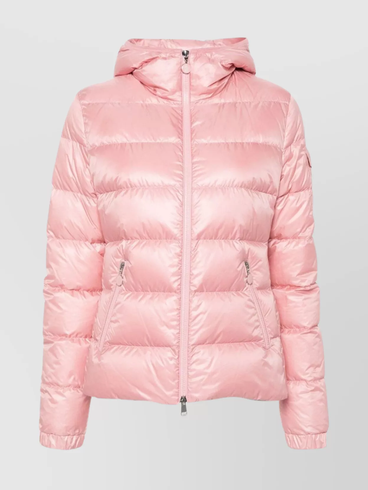 Shop Moncler Quilted Hooded Down Jacket With Multiple Pockets In Pastel