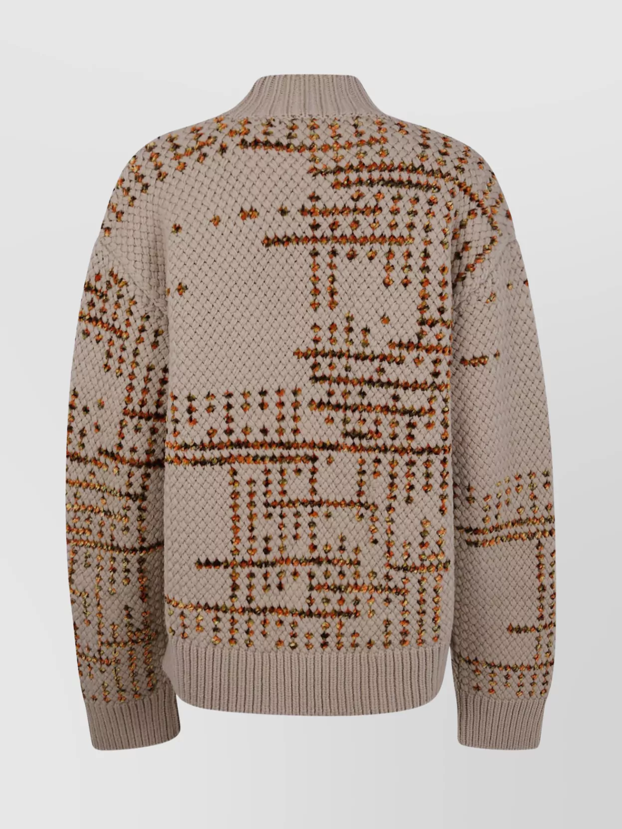 Dries Van Noten Textured Knit Turtle Neck Pullover In Neutral