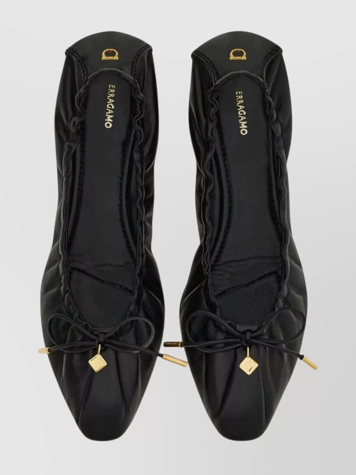 Ferragamo Round Toe Ballerina Flat Bow Detail