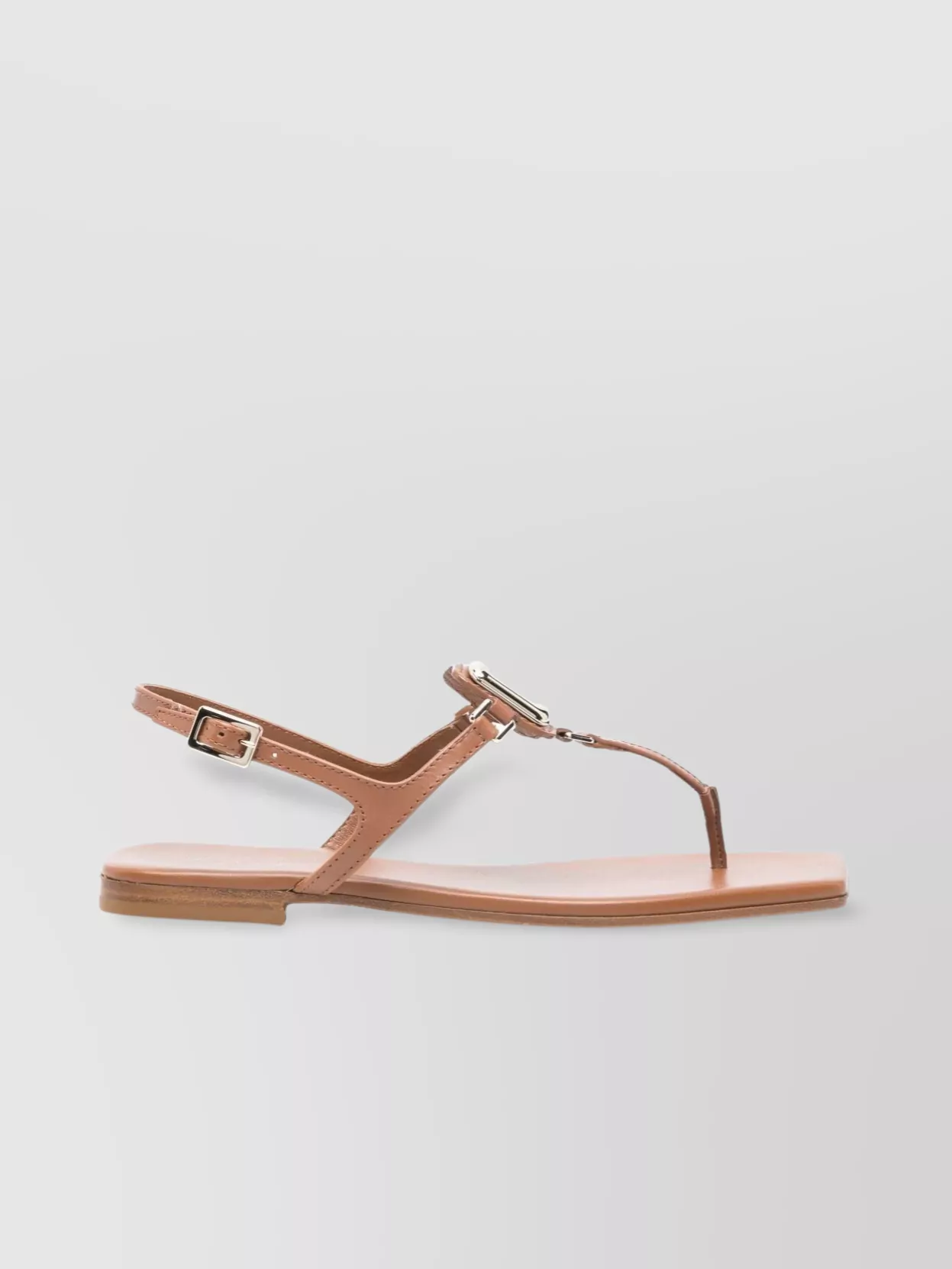 Roger Vivier Sea Leather Thong Sandals With Buckle Detail