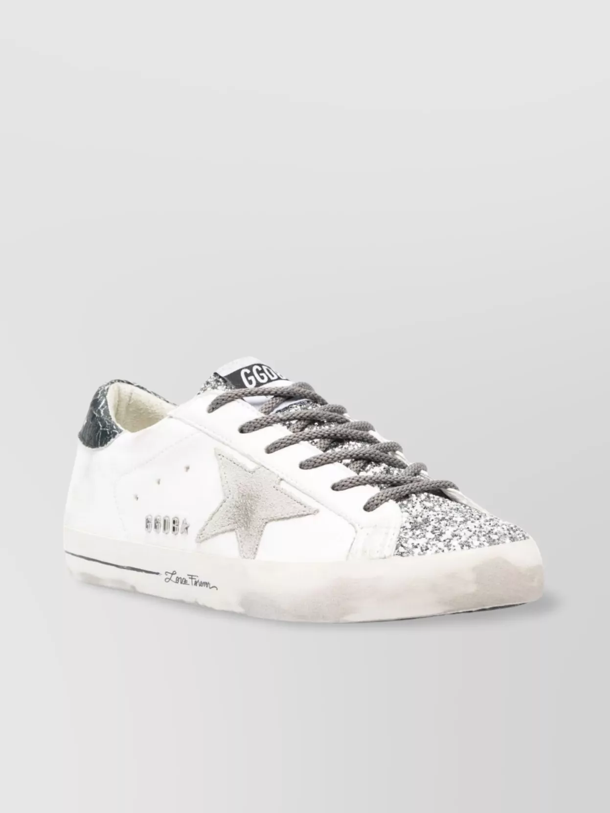 Golden Goose Low Top Sneakers With Glitter And Star Patch