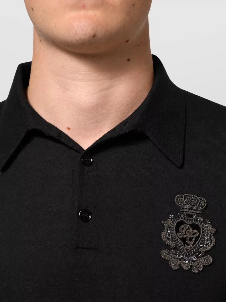 Dolce&Gabbana Cashmere Long-Sleeve Polo Shirt