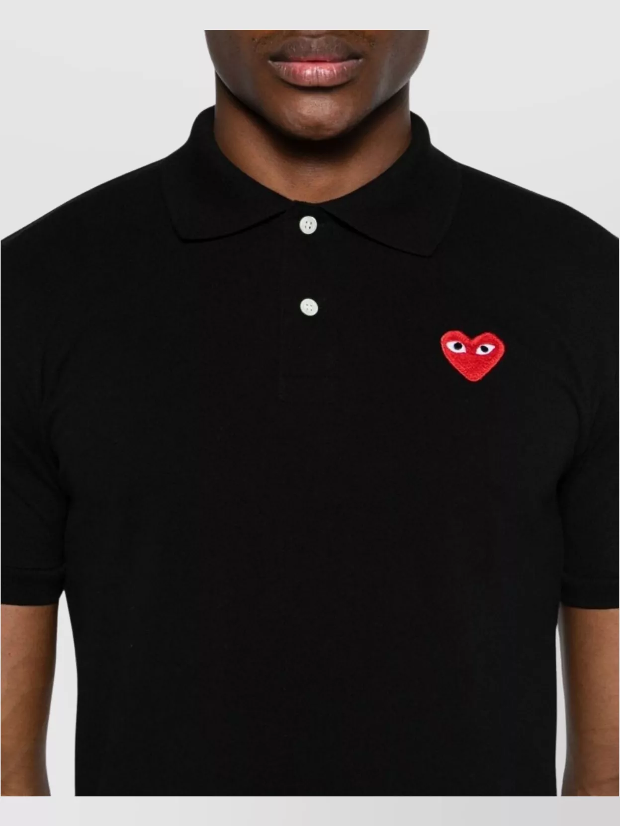 Comme Des Garçons Play Emblem Heart Polo Collar T-Shirt