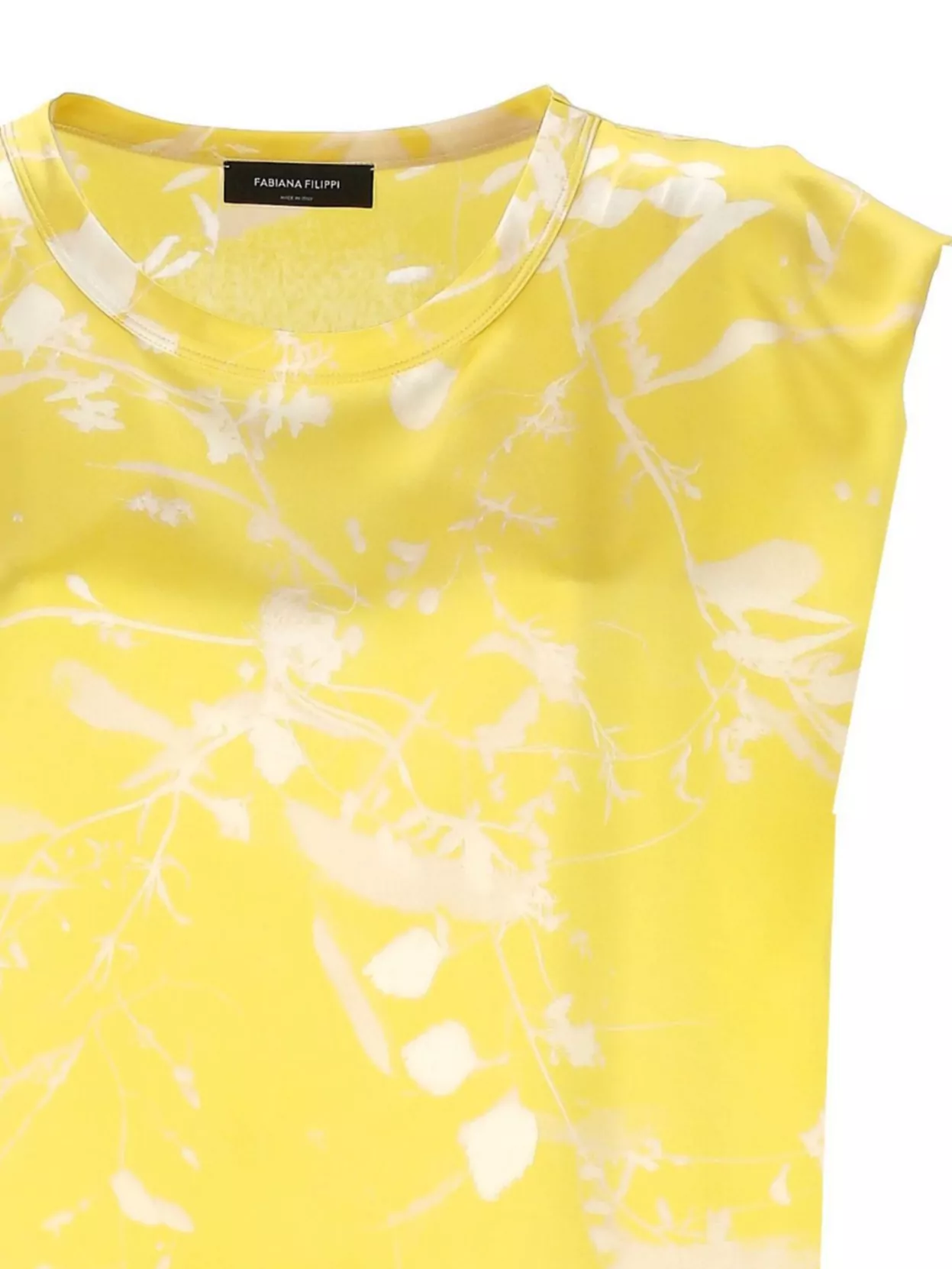 Fabiana Filippi Jasmine Leaf Print Boat Neck Top