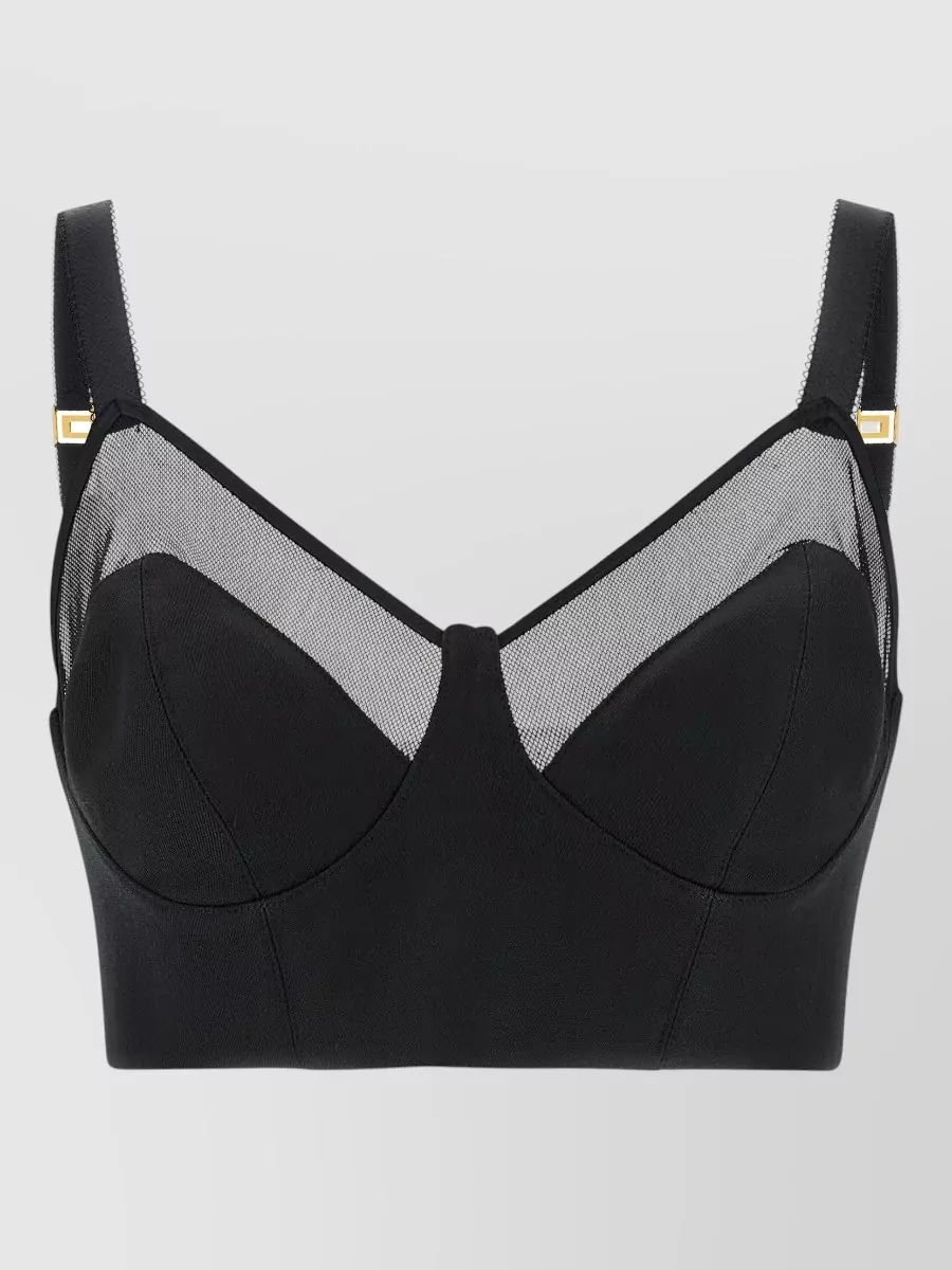 Elisabetta Franchi Wool Bustier Cropped Bra Top