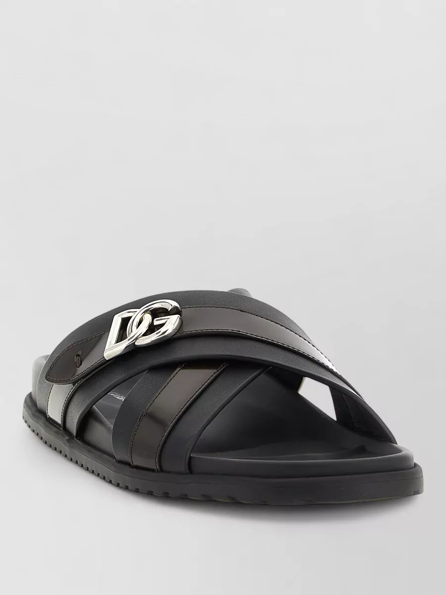 Dolce&Gabbana Leather Slide Sandals