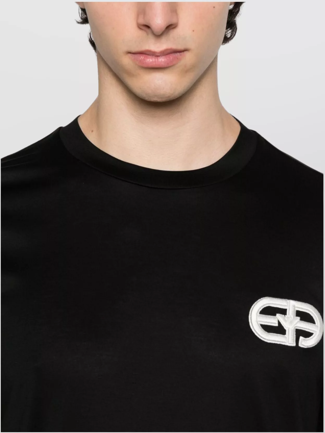 Emporio Armani Cotton Blend Logo Crew Neck T-Shirt