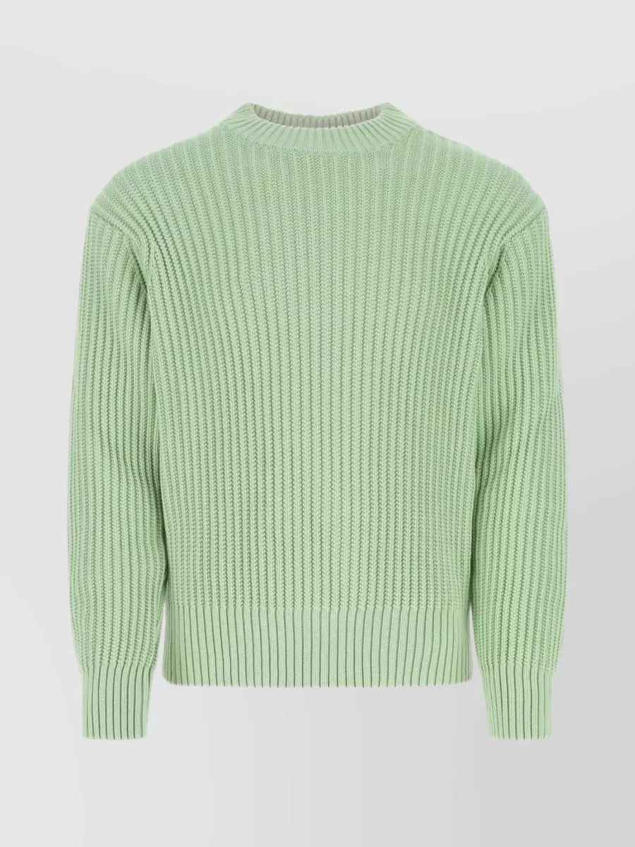 Shop Ami Alexandre Mattiussi Cotton Blend Crew Neck Sweater In Pastel
