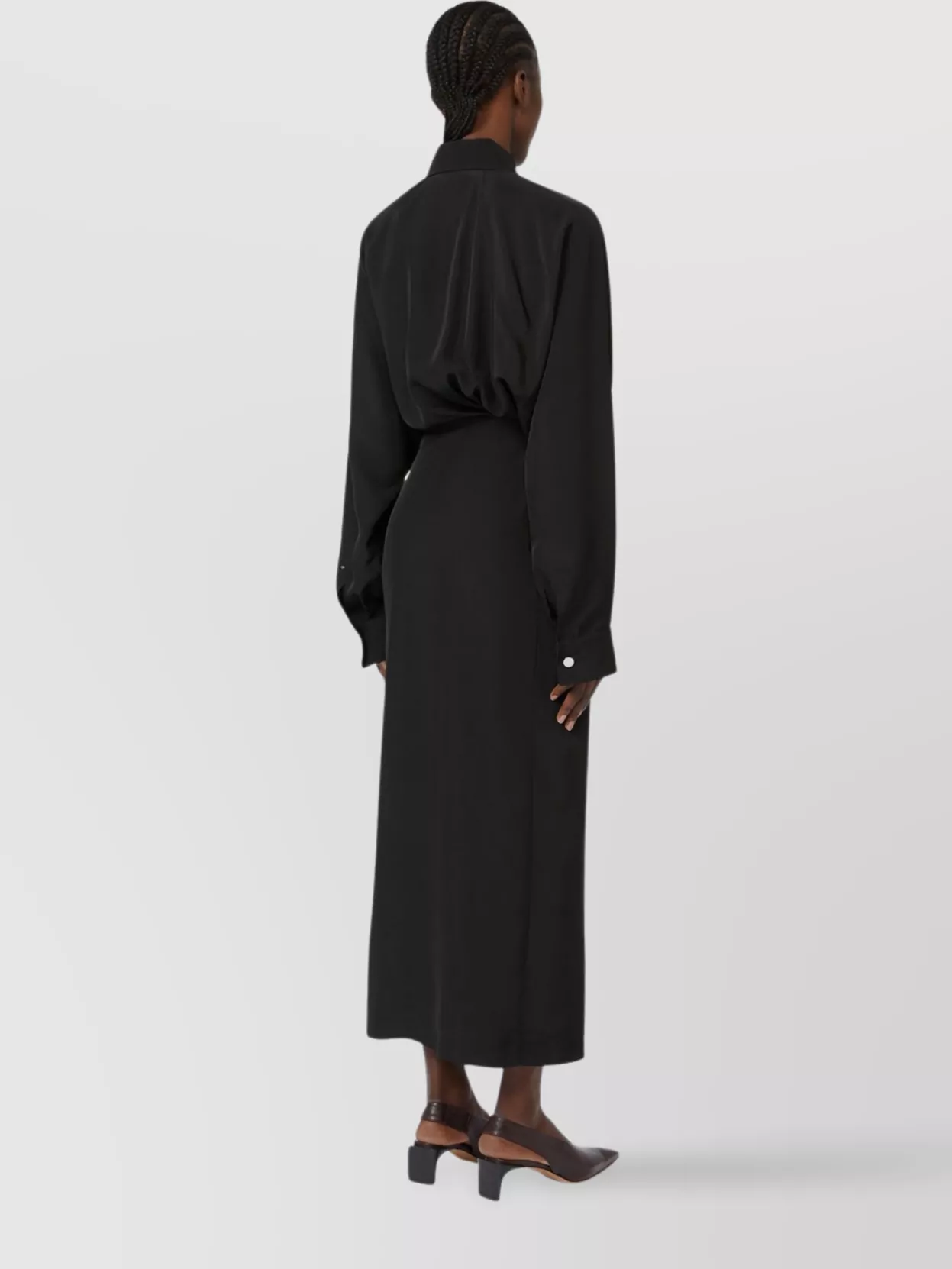Sportmax Asymmetrical Buttoned Shirt Dress With Kimono Sleeves