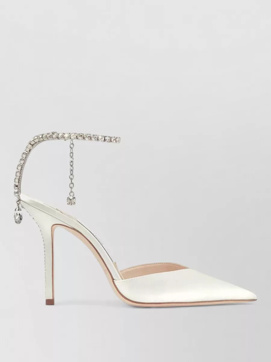 Jimmy Choo Silk Crystal-Embellished Pointed-Toe Pumps