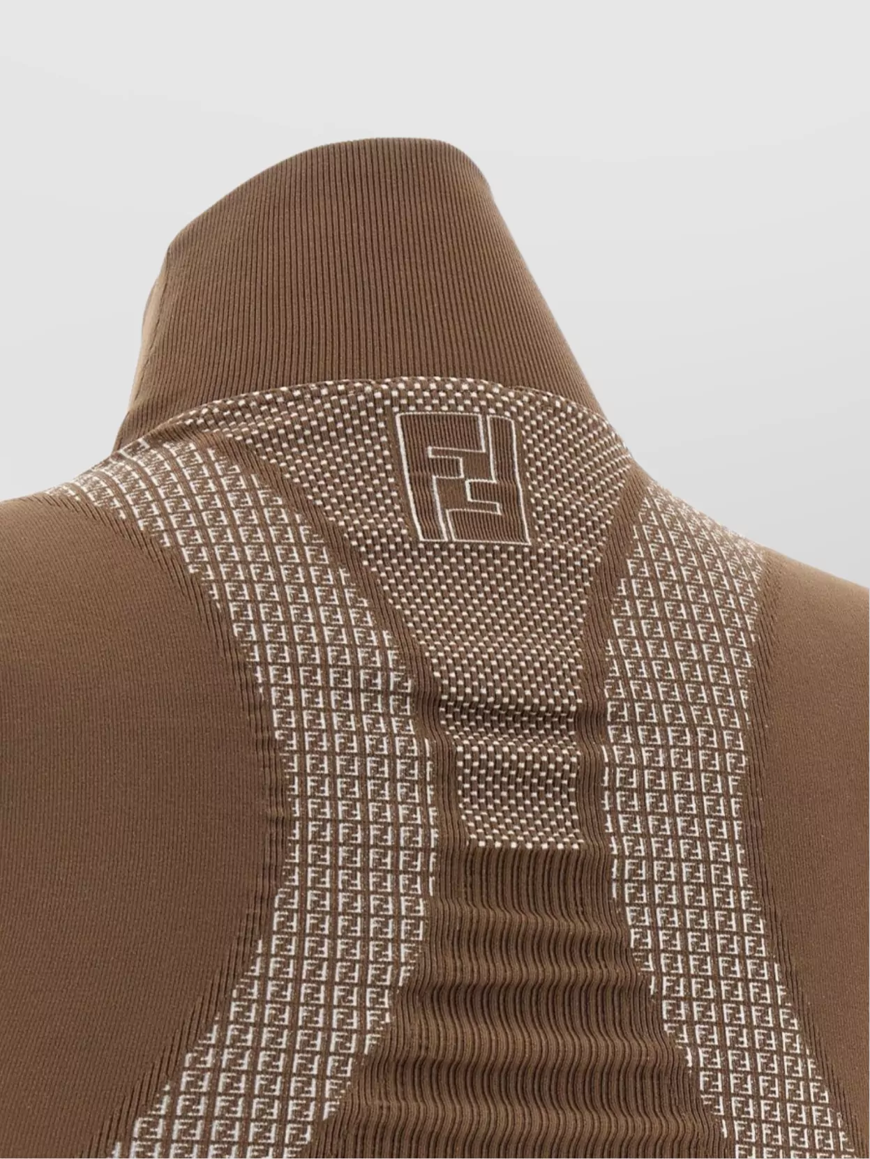 Fendi High Neck Long Sleeve Stretch Jersey