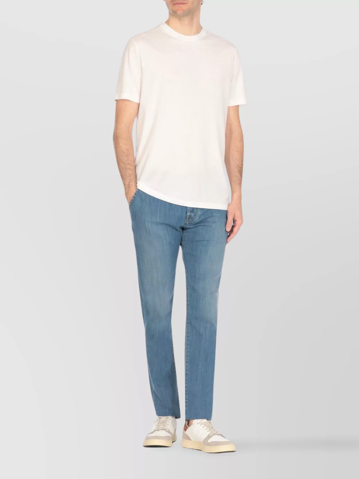 Jacob Cohen Straight Cotton Jeans Rivet Detailing In Blue