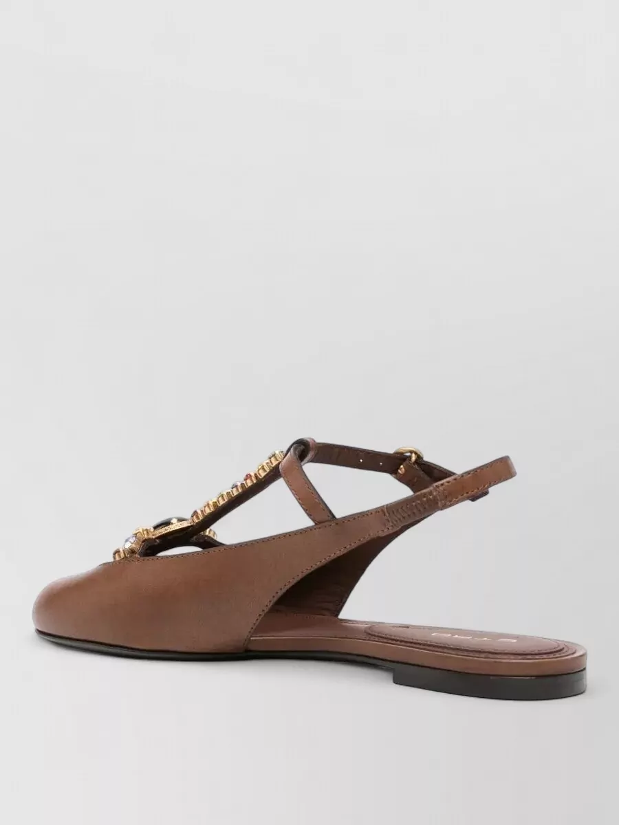 Etro Leather Slingback Ballerina Shoes