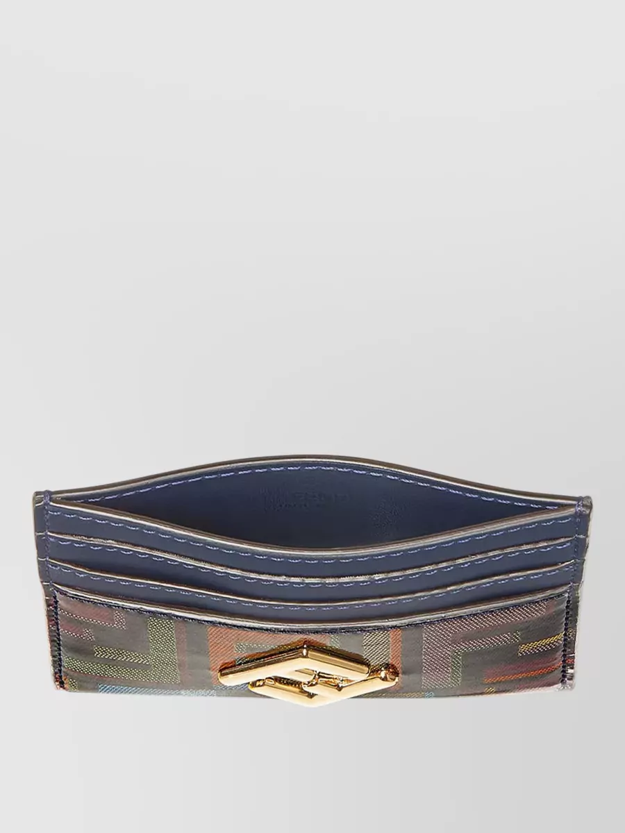 Fendi Cc Case Flat Tessuto Lame Cardholder