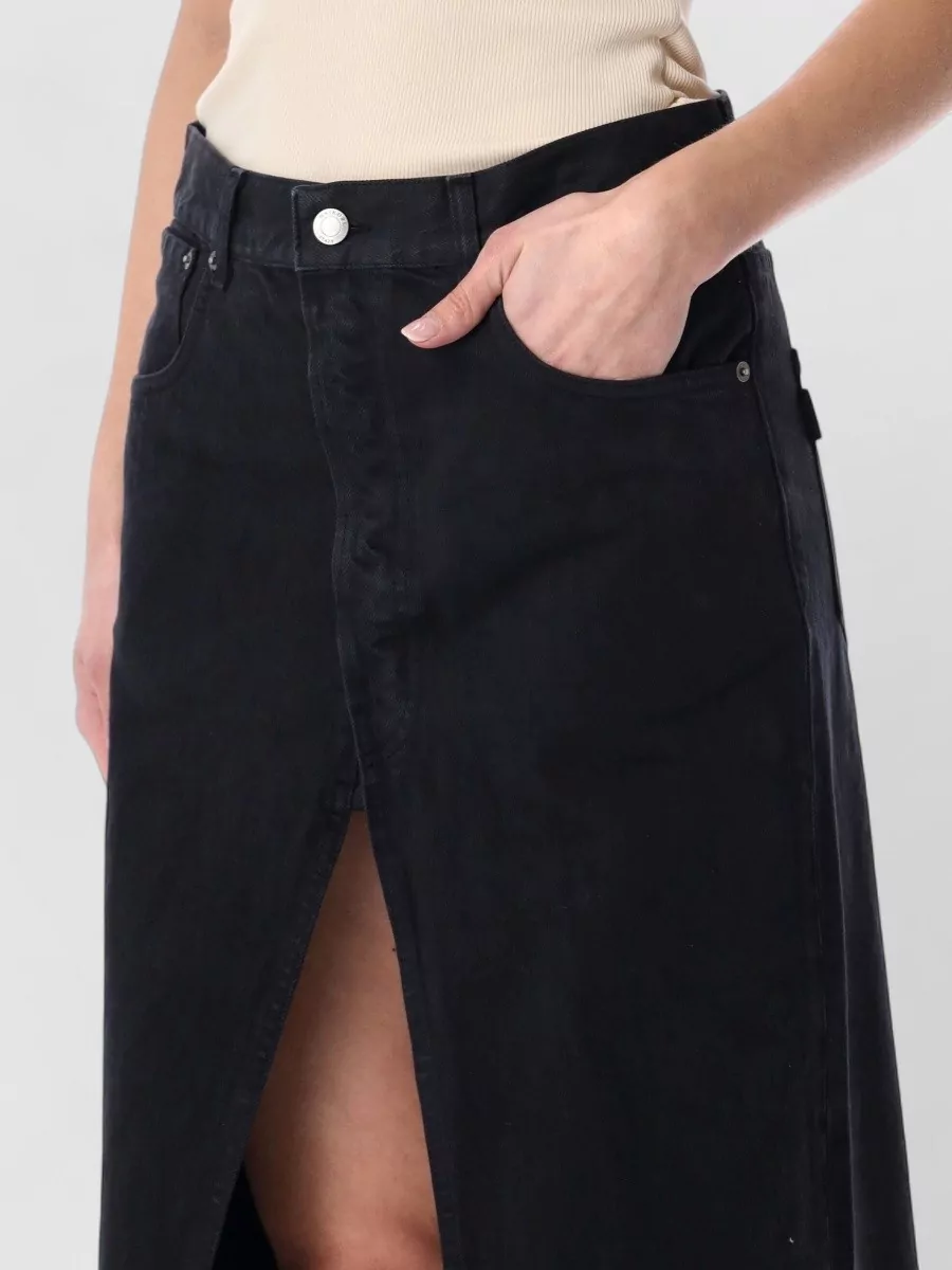 Haikure Denim High-Rise Maxi Skirt