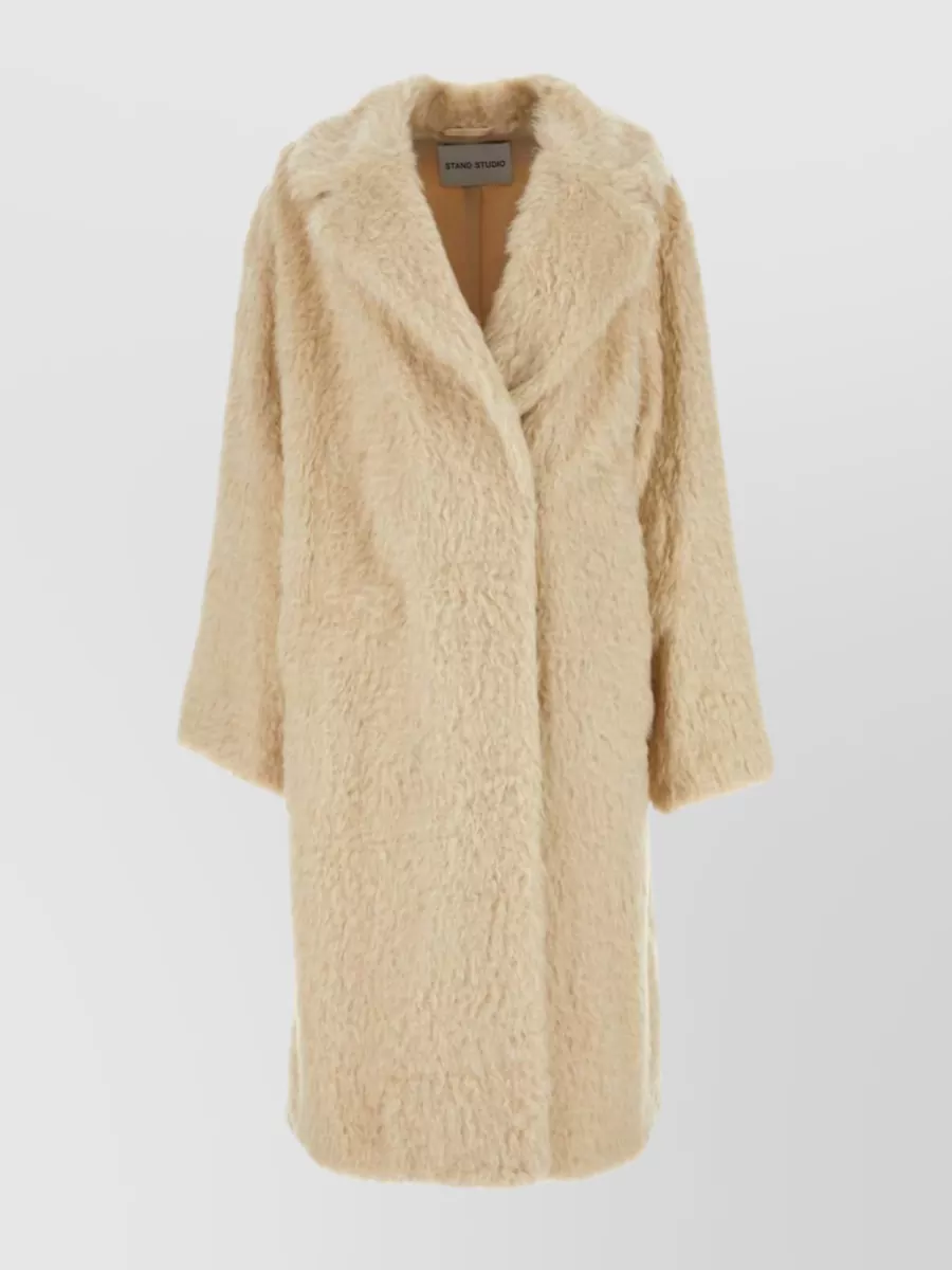 Shop Stand Studio Nicole Faux Fur Coat In Cream