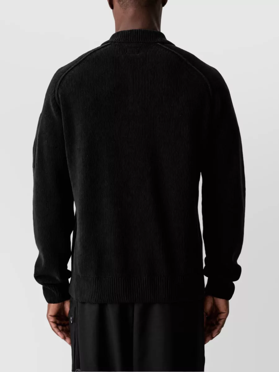 C.p. Company Chenille Cotton Polo Sweater