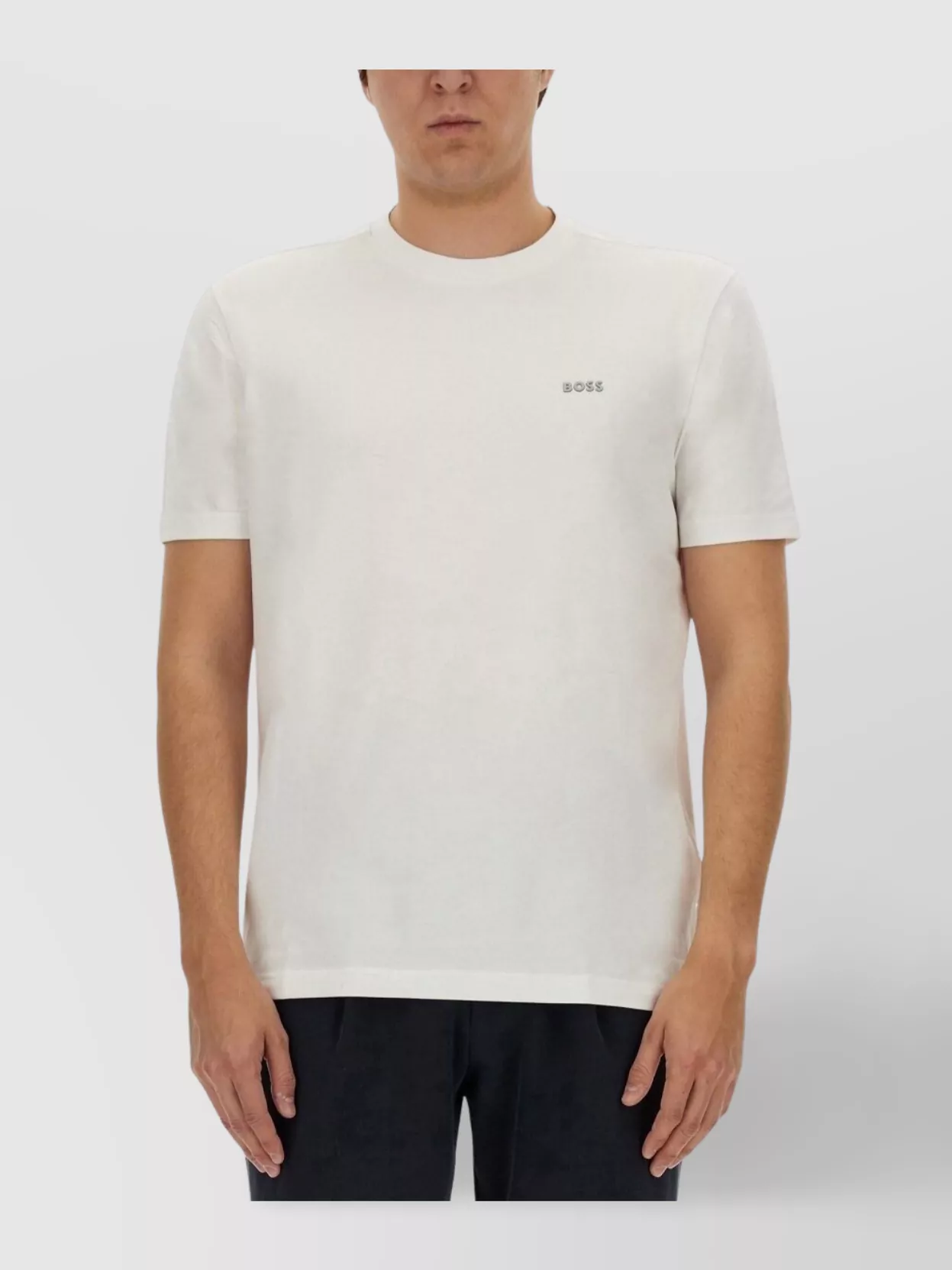 Boss Logo T-Shirt With Crew Neck And Short Sleeves