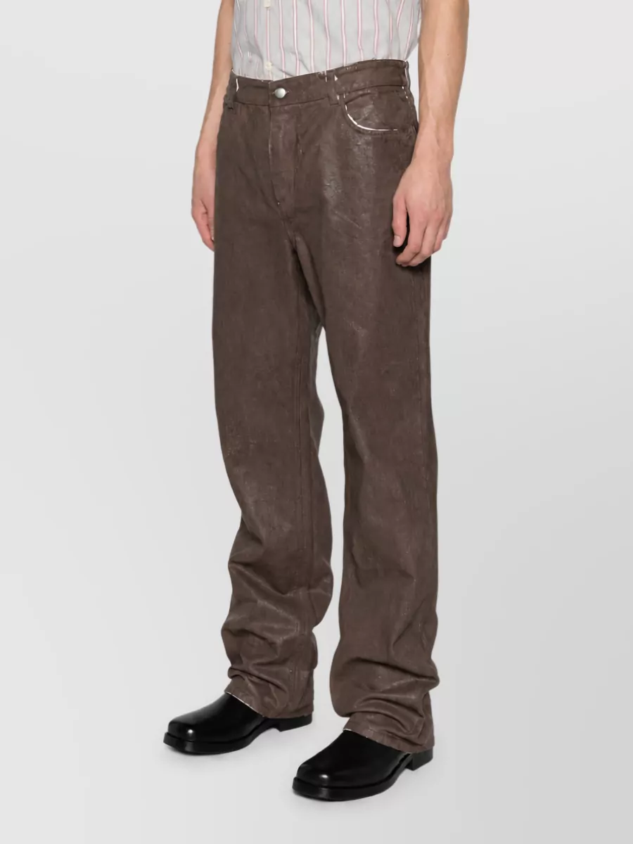 Marni Coated Mid-Rise Straight-Leg Denim Jeans