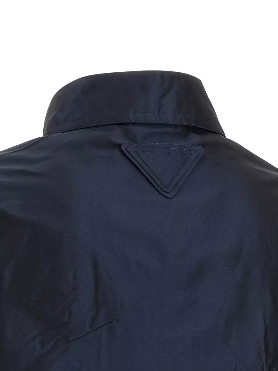 Prada Silk Cropped Short-Sleeve Shirt Jacket