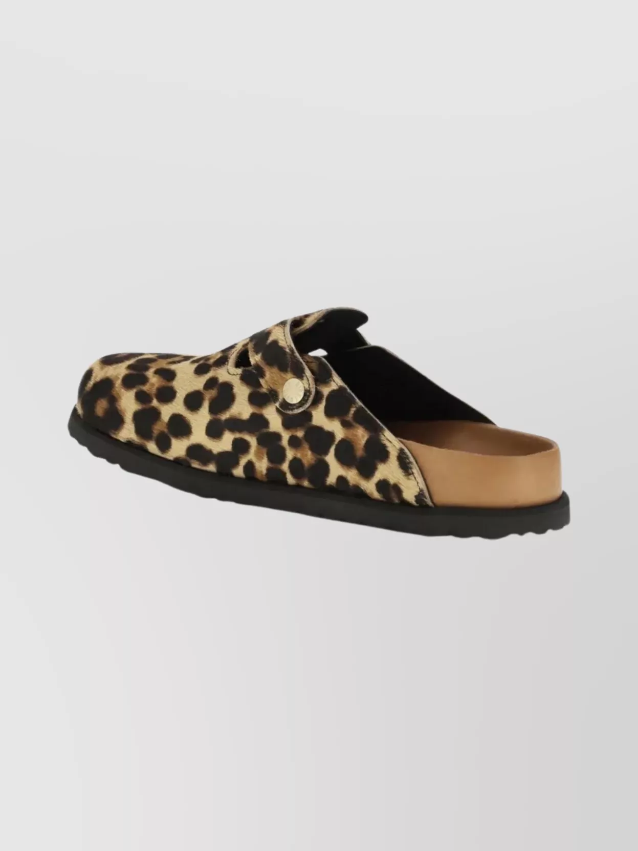 Birkenstock 1774 Animal Print Flat Sole Mules With Buckle In Brown