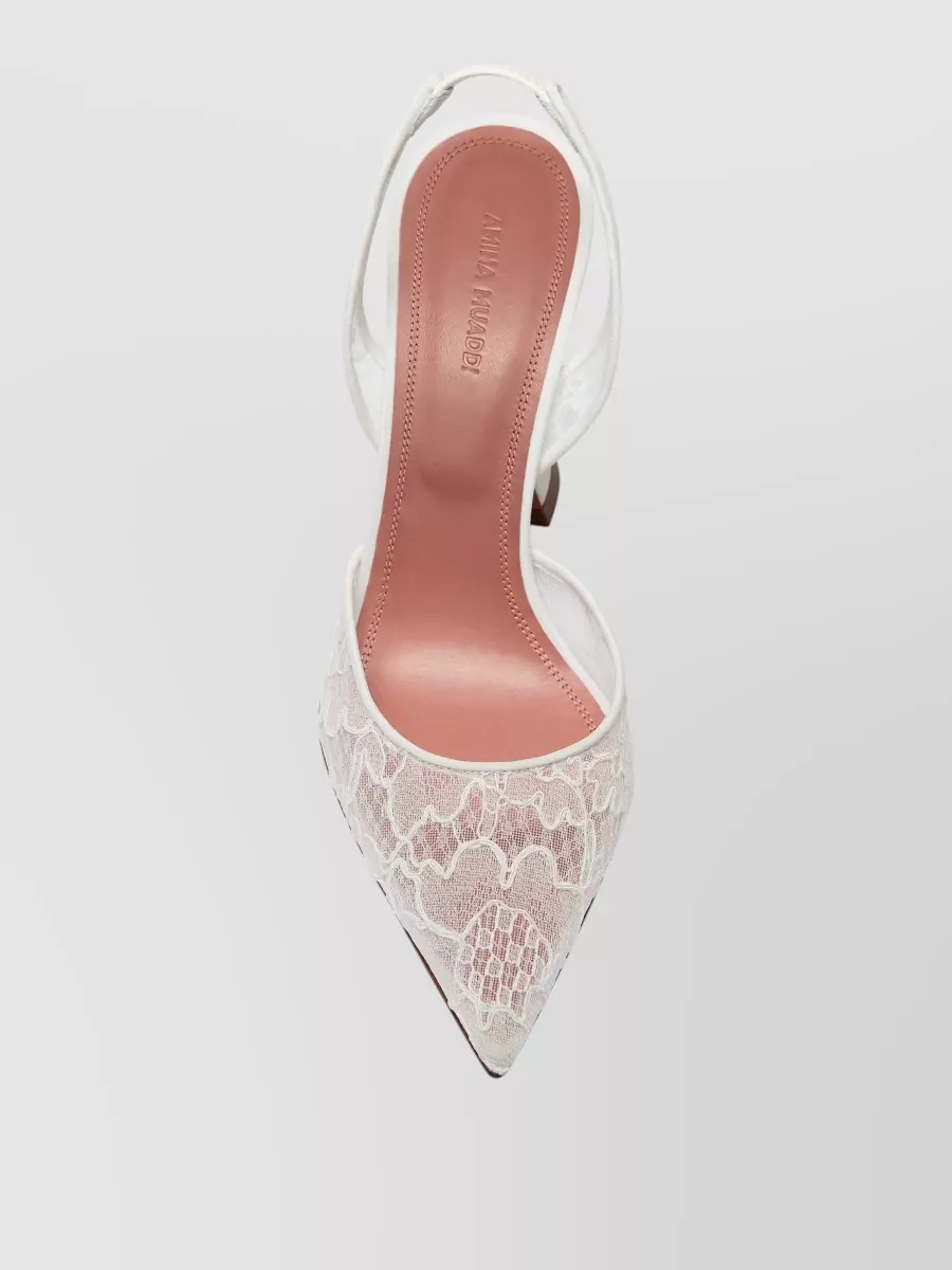 Amina Muaddi Lace Slingback Pumps
