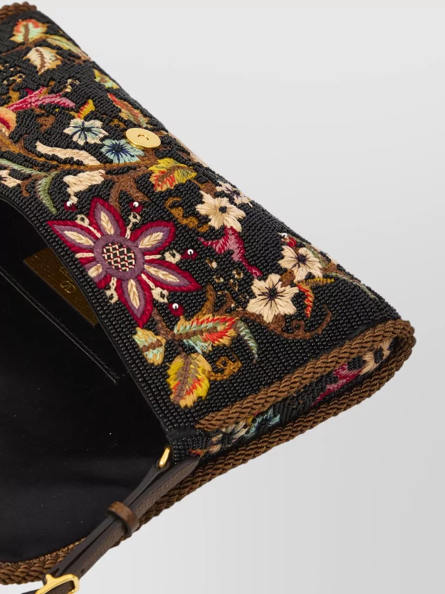 Valentino Garavani De Vain Small Leather Clutch Bag
