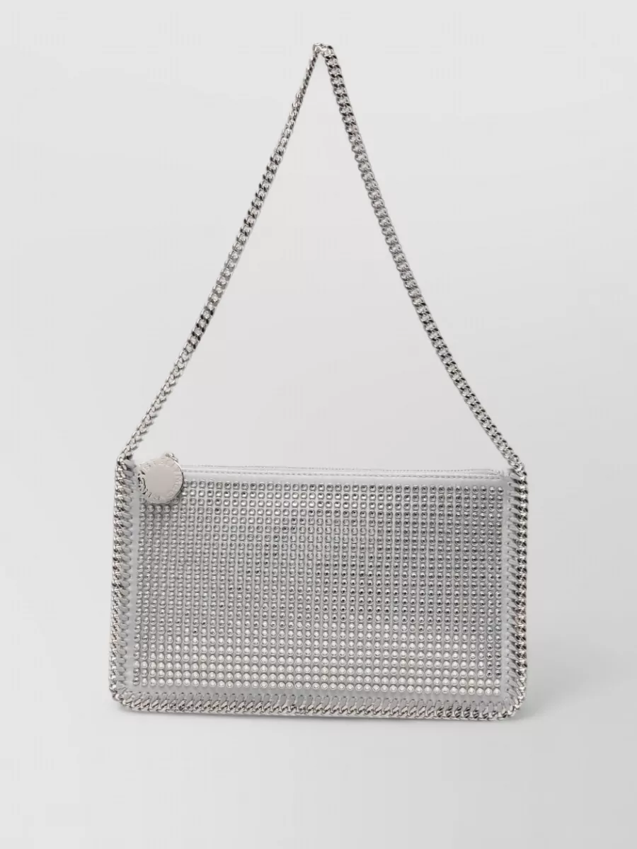 Stella Mccartney Falabella crystal-embellished clutch bag
