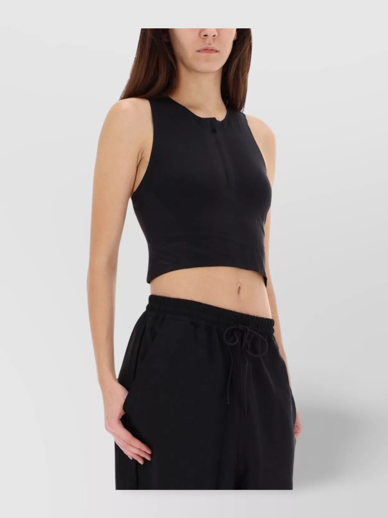 Y-3 Sleeveless Cropped Racerback Top Zipper