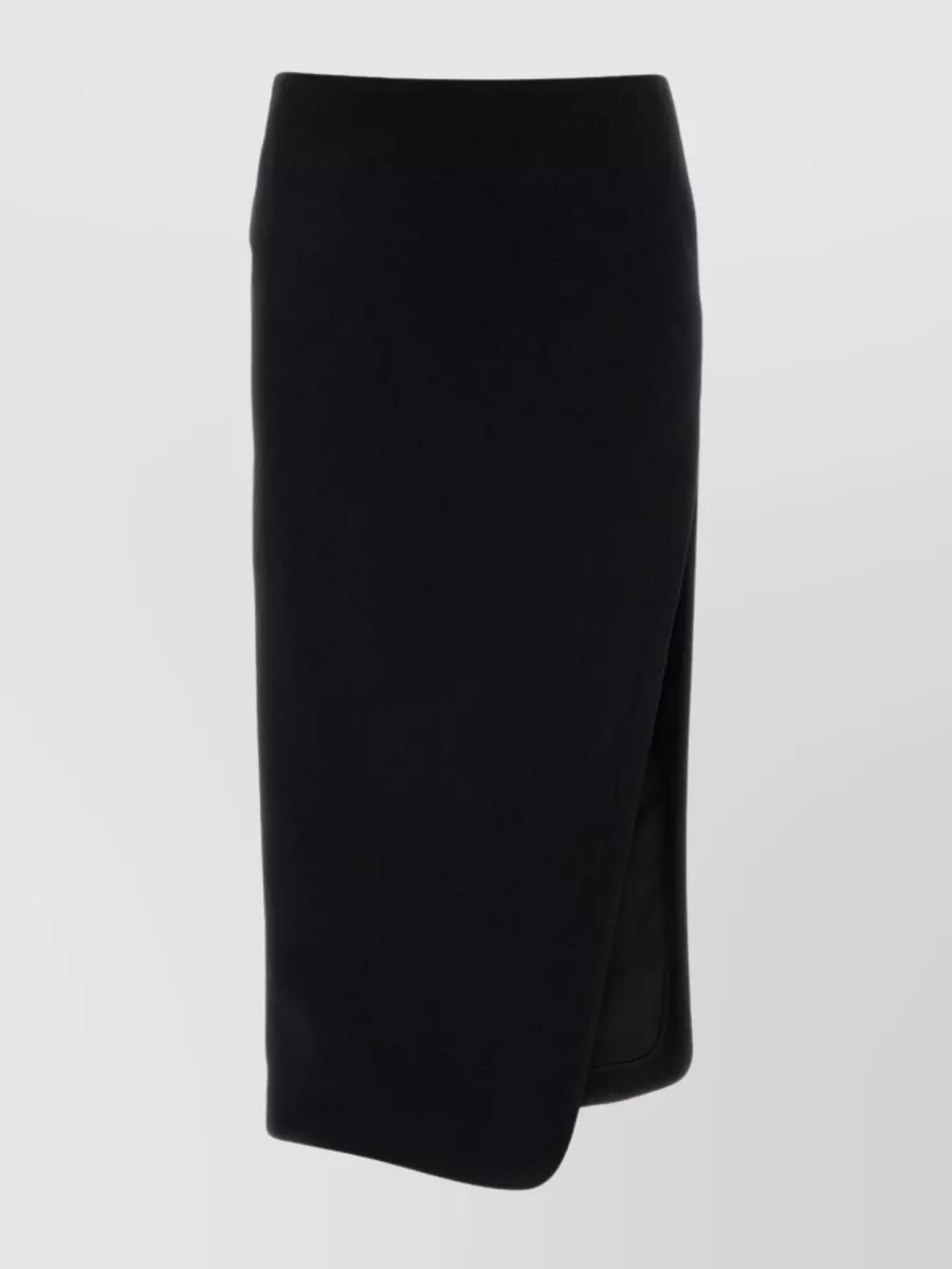Shop Ann Demeulemeester Felted Skirt With Velvet Texture And Asymmetric Hem In Black