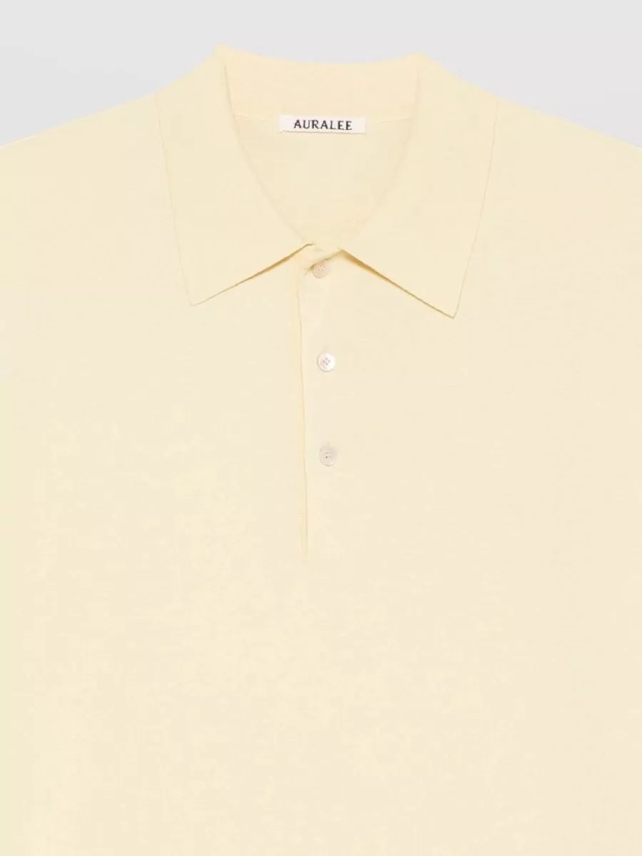 Auralee Cotton Short-Sleeve Polo Shirt