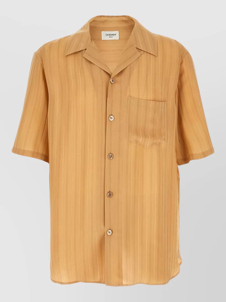 Saint Laurent Silk striped short-sleeve shirt