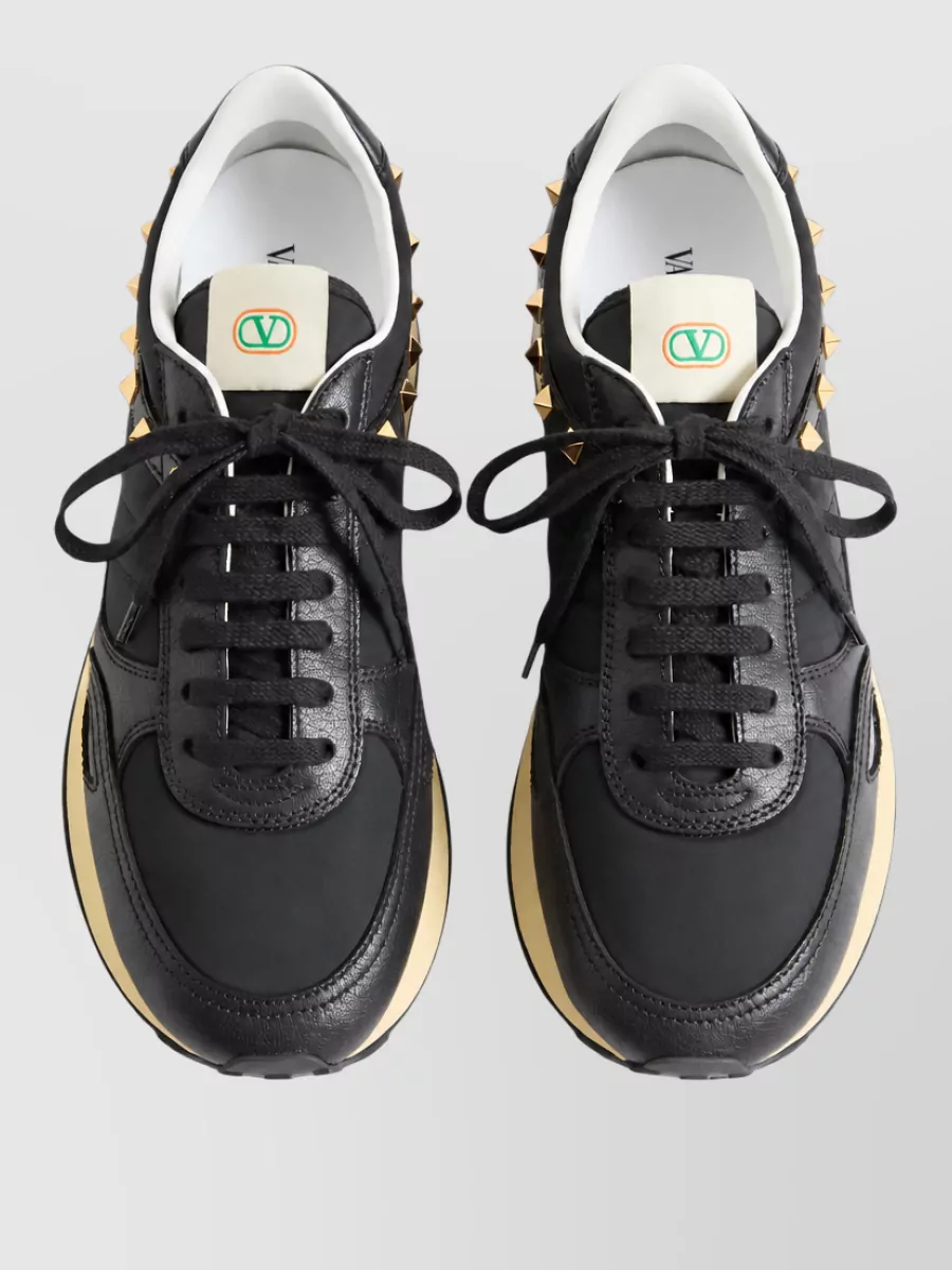 Valentino Leather And Nylon Low-Top Sneakers