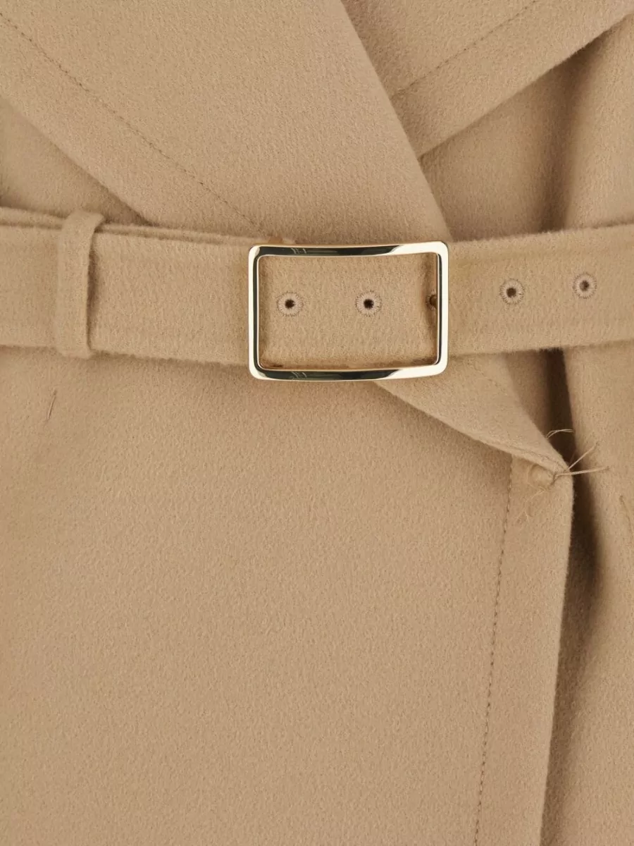 Sportmax Coat Belted Waist Long Sleeves Wide Lapels