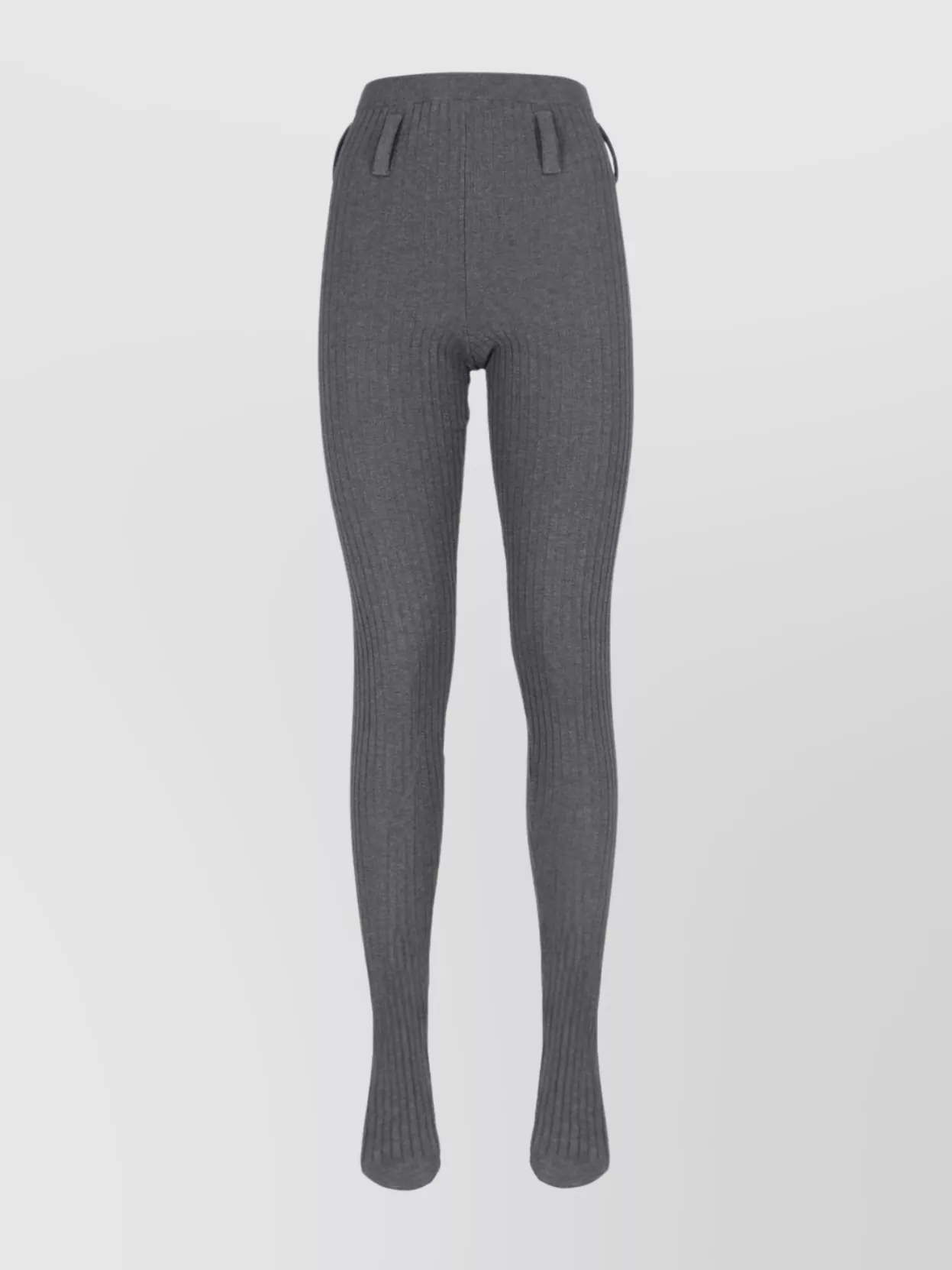 Prada Straight Ribbed Texture Trousers With Belt Loops In Gray