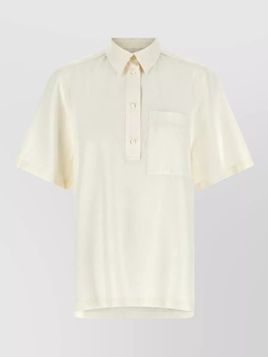 Totême Wool Blend Short Sleeve Polo Shirt