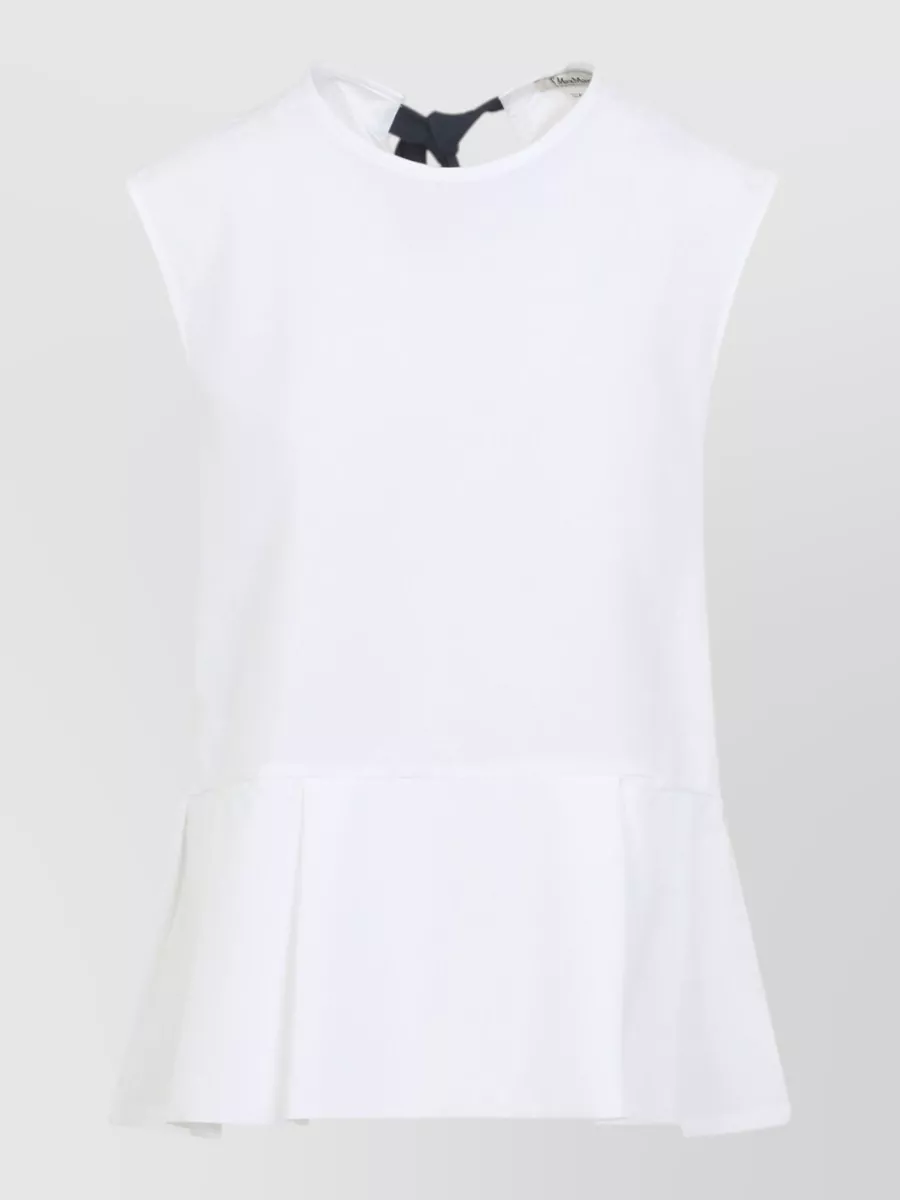 S Max Mara Cotton Sleeveless Peplum Blouse