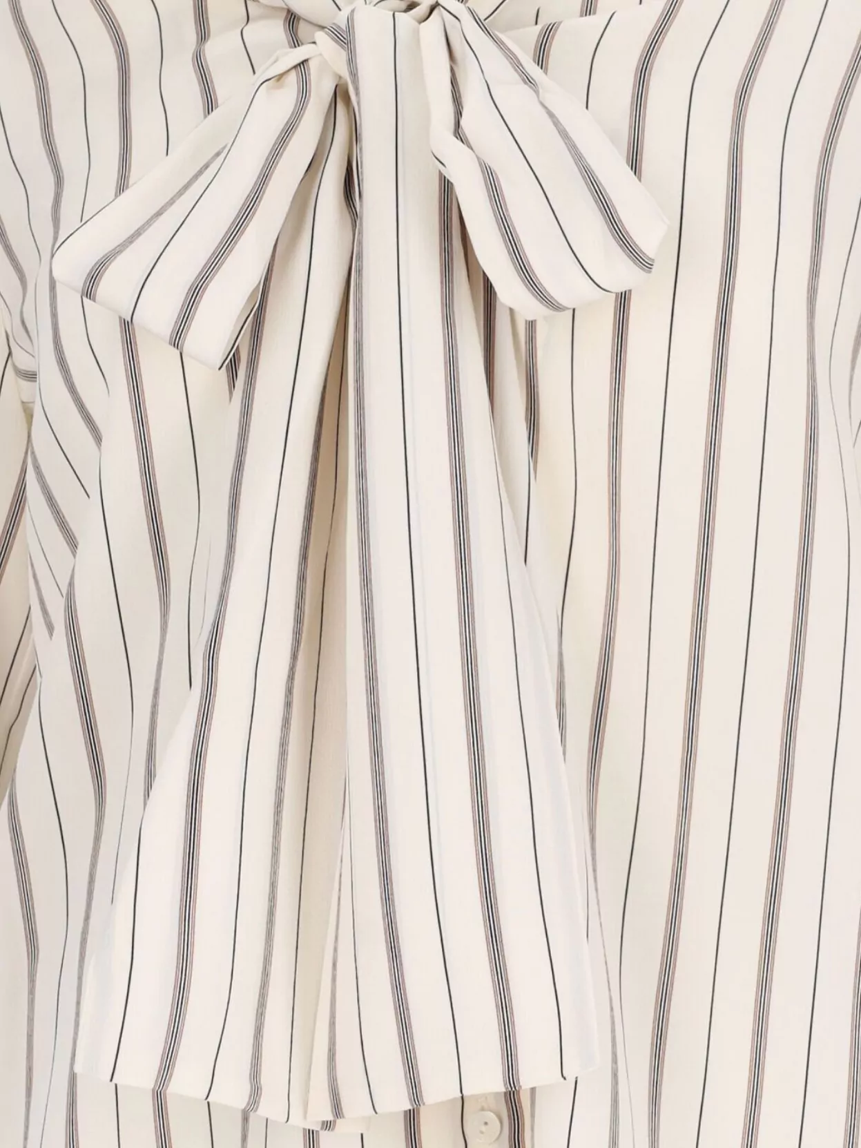 Nili Lotan Striped Collared Top Bow Detail