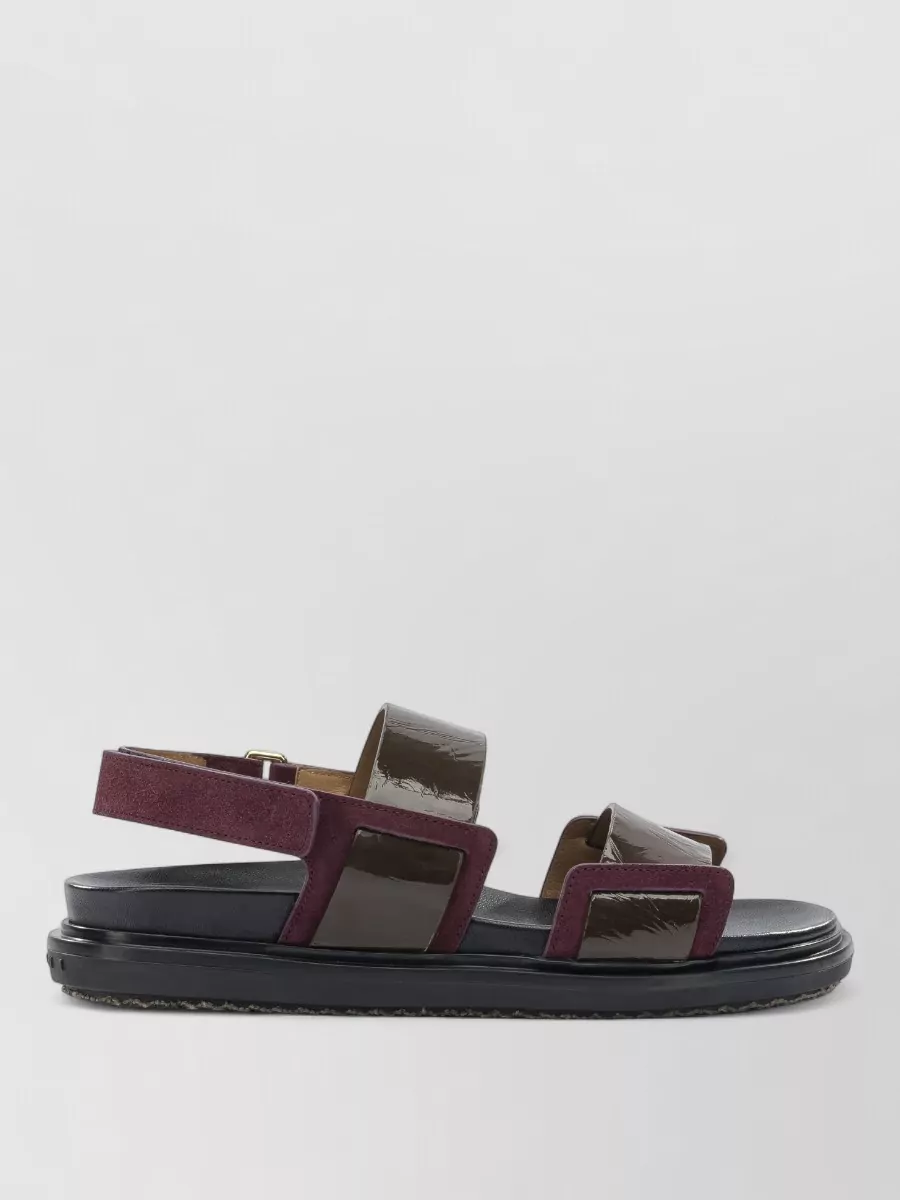 Marni Leather Double-Strap Fussbett Sandals