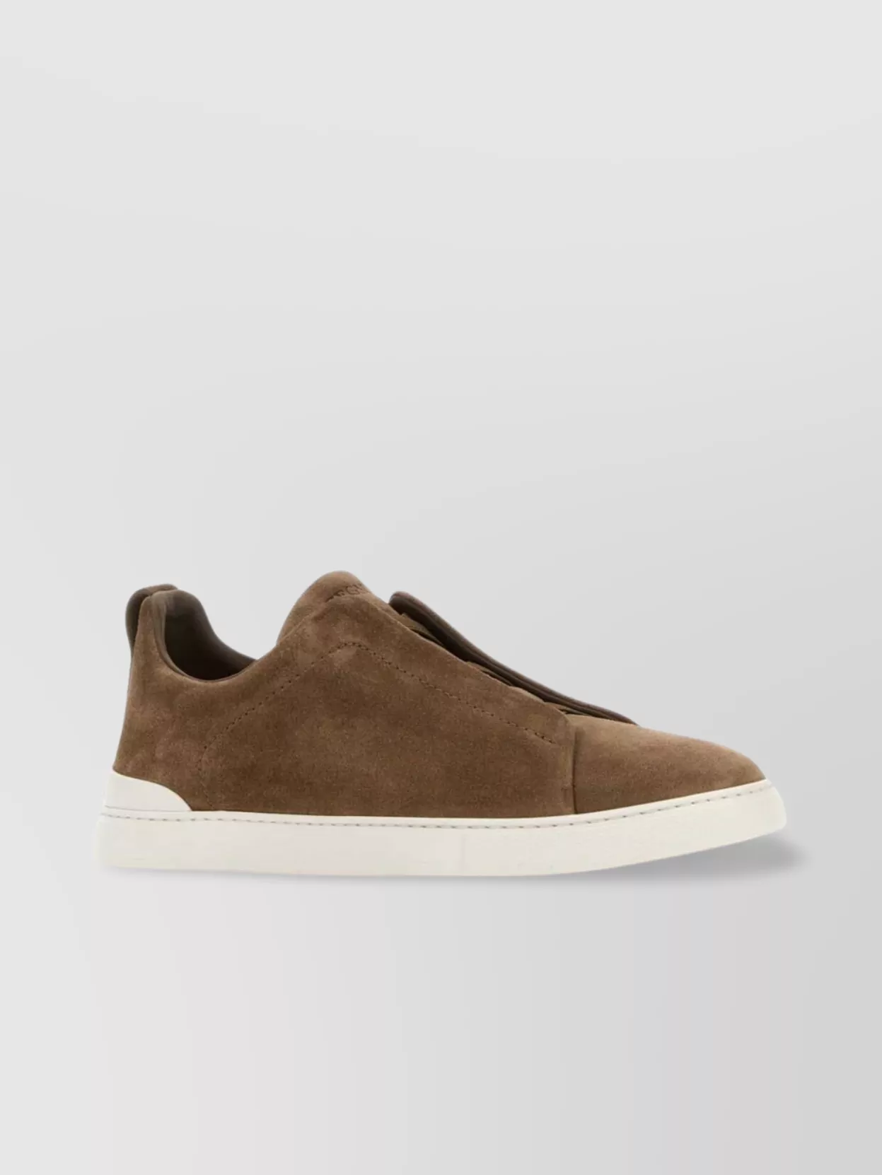 Shop Zegna Triple Stitch Slip Ons With Suede Upper
