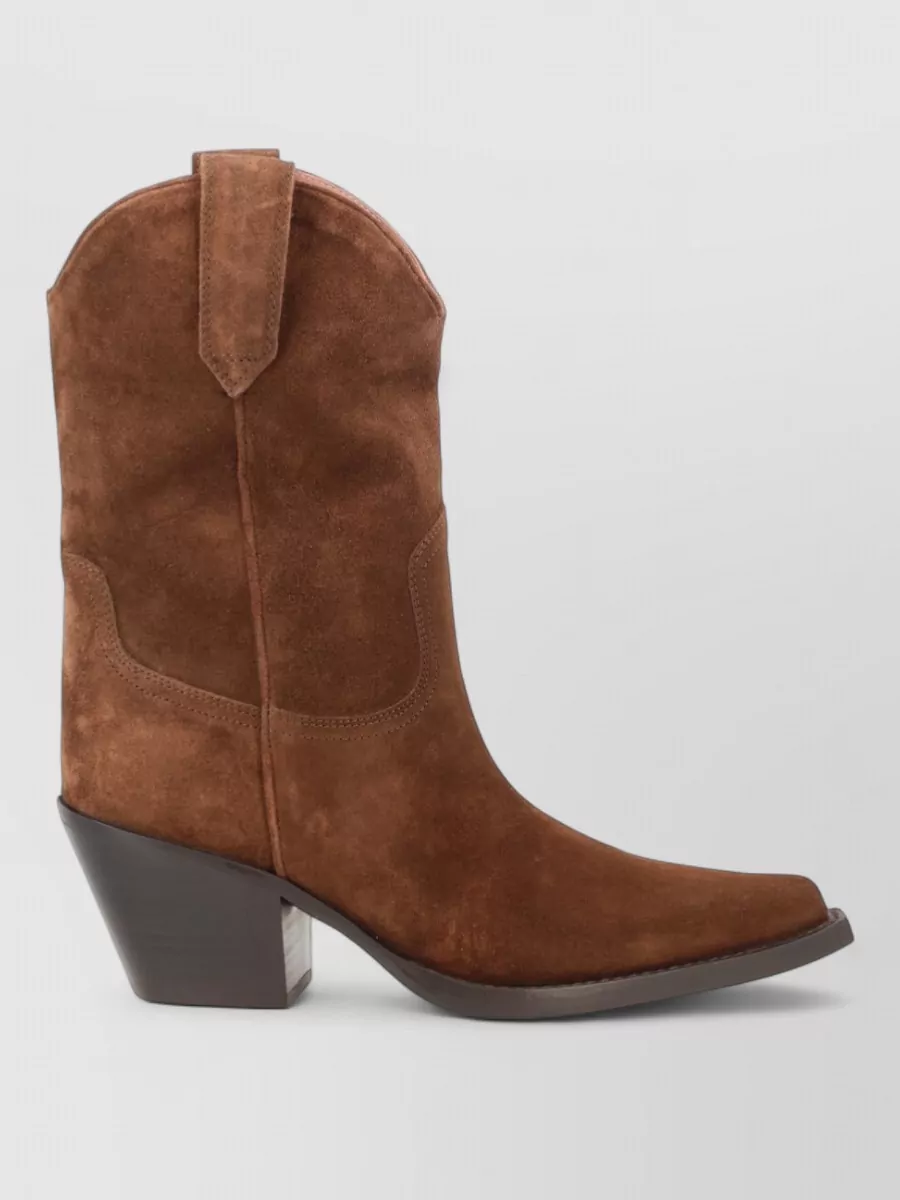 Paris Texas Calf Leather Dakota Mid-Calf Cowboy Boots