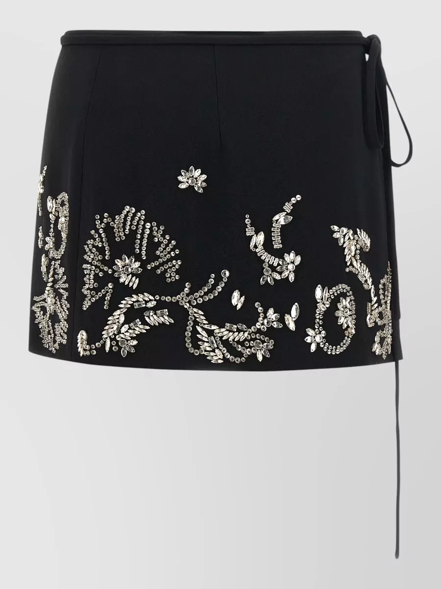 Dries Van Noten Embellished Wrap Mini Skirt