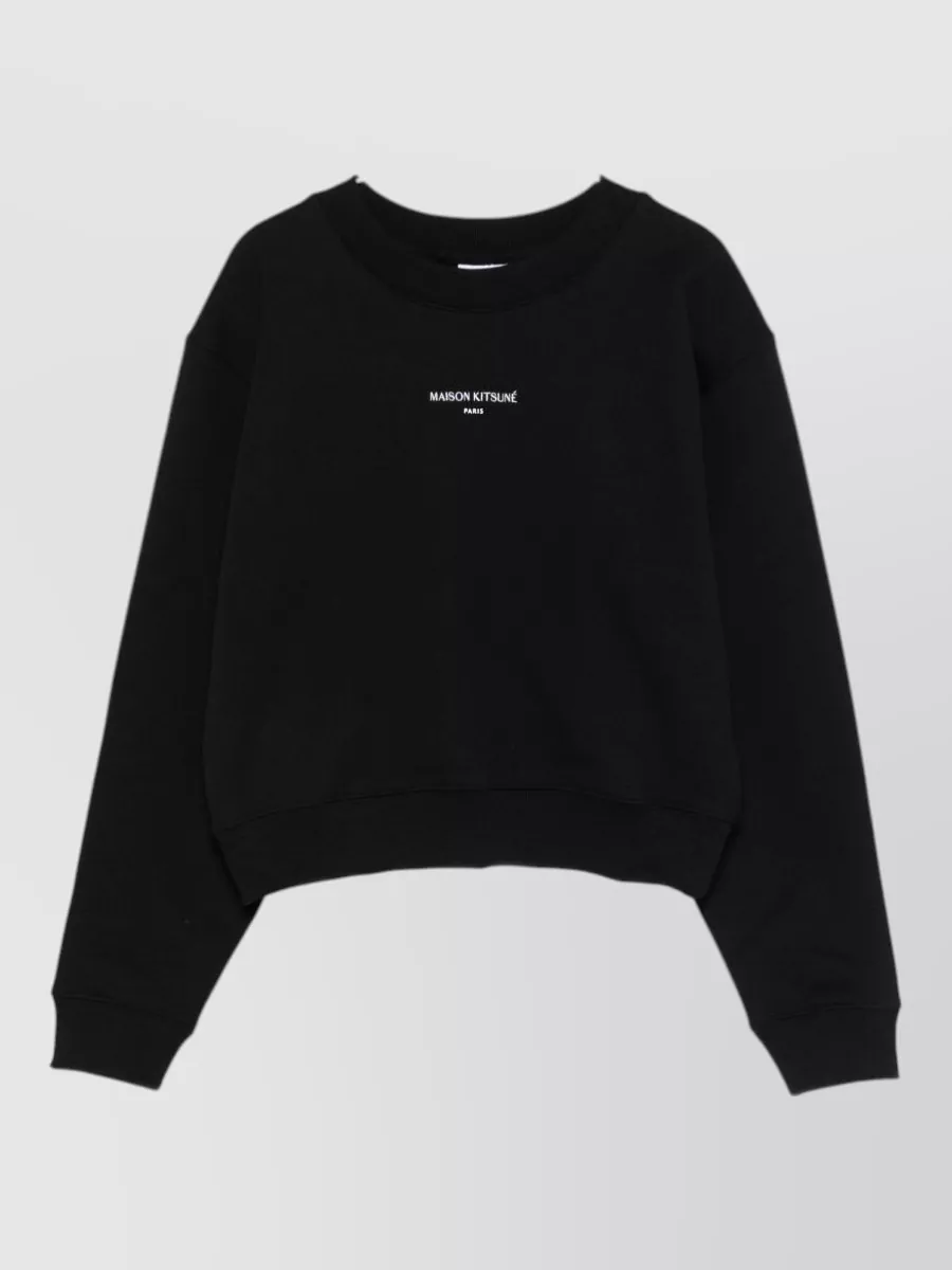 Maison Kitsuné Cropped logo cotton sweatshirt